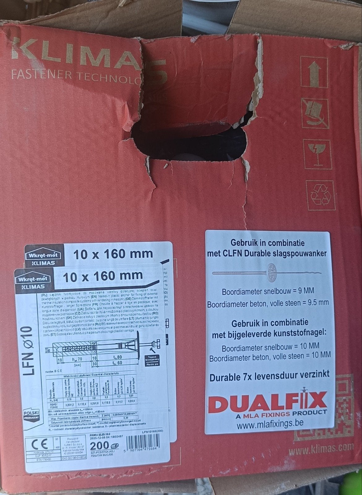 Isolatieplug met kunstofnagel 10x160, Doe-het-zelf en Bouw, Ophalen