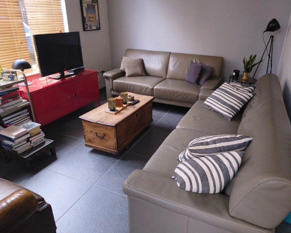 Mooie lederen salon, Ophalen, Leer, Zo goed als nieuw, Tijdloos