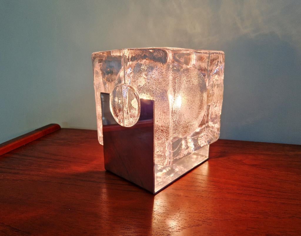 Scandinavische lamp, Ice Glass, Pukeberg (Zweden), 1970, Ophalen of Verzenden