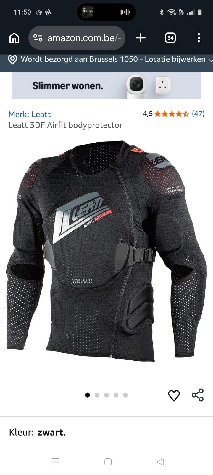Leatt Body Protector 3DF Airfit., Motoren, Ophalen of Verzenden