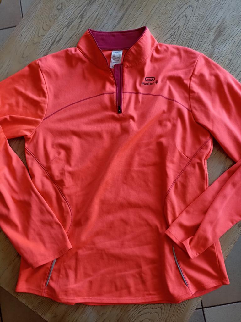 Sweat corail Kalenji taille S, Autres marques, Course à pied, Enlèvement ou Envoi, Comme neuf