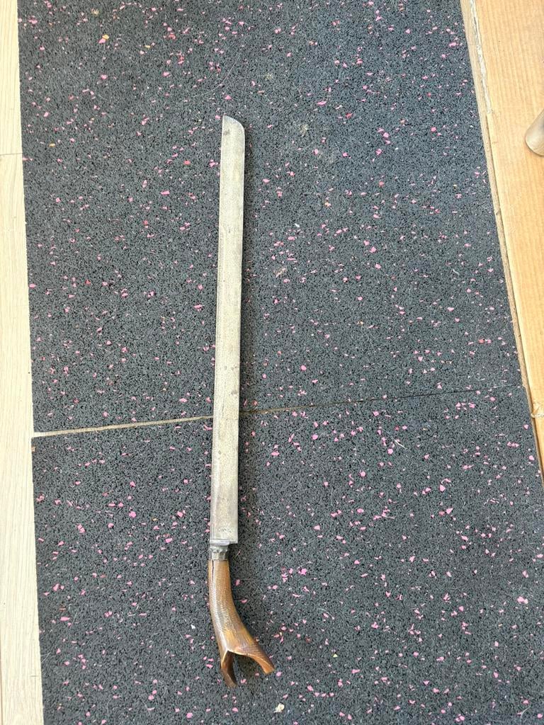 Oud kapmes / golok / parang met houten handvat – decoratief, Verzenden