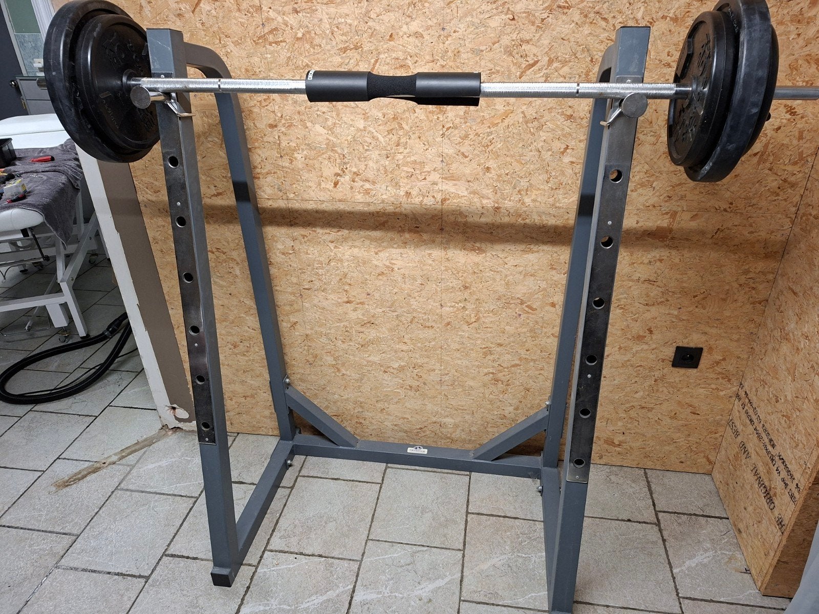squatrek verstelbaar met baar en gewichten, Sport en Fitness, Ophalen
