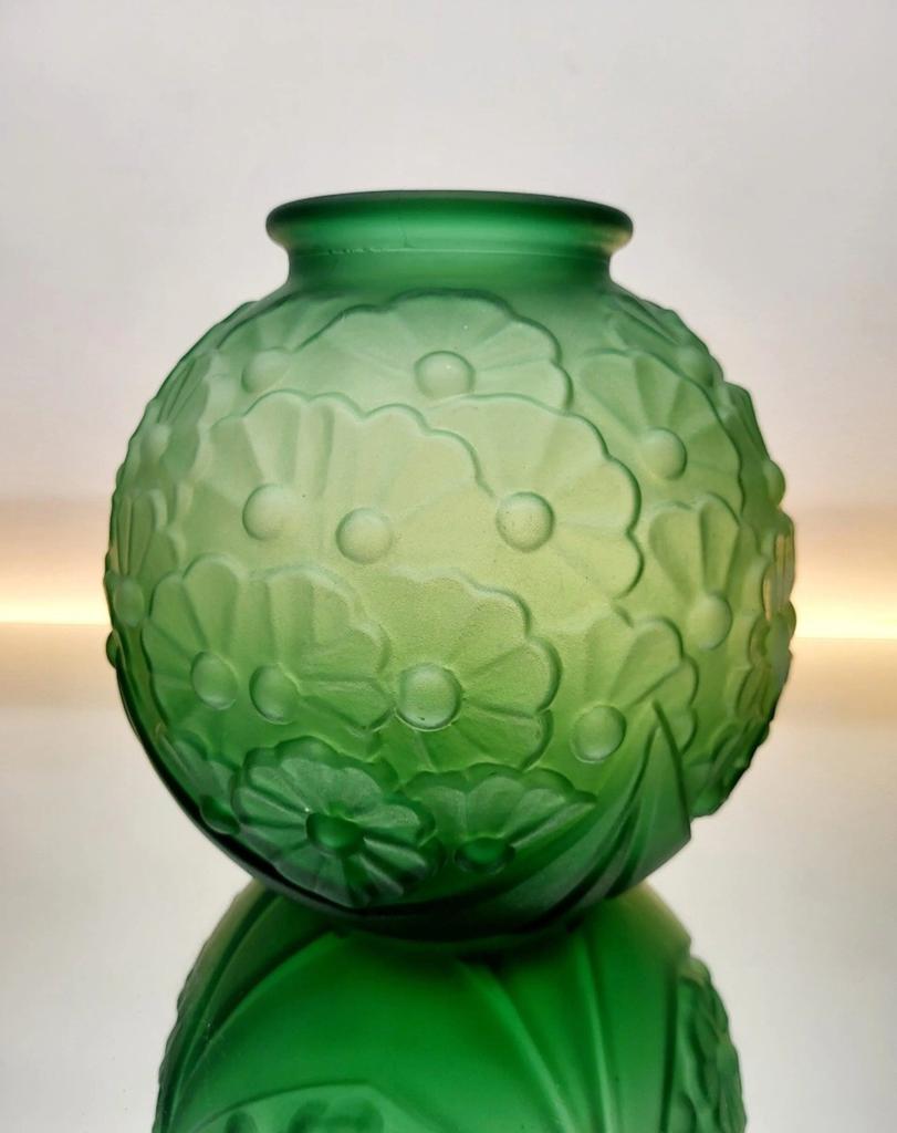 Art deco vaas frosted glas, Antiek en Kunst, Ophalen of Verzenden