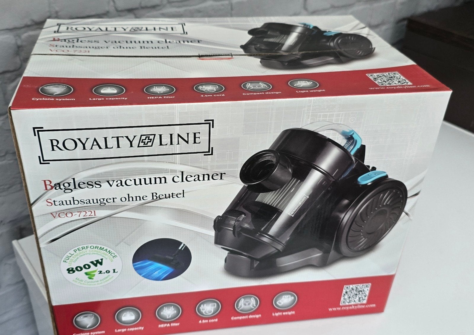 Royalty Line 800W Cyclone stofzuiger–NIEUW, Ophalen