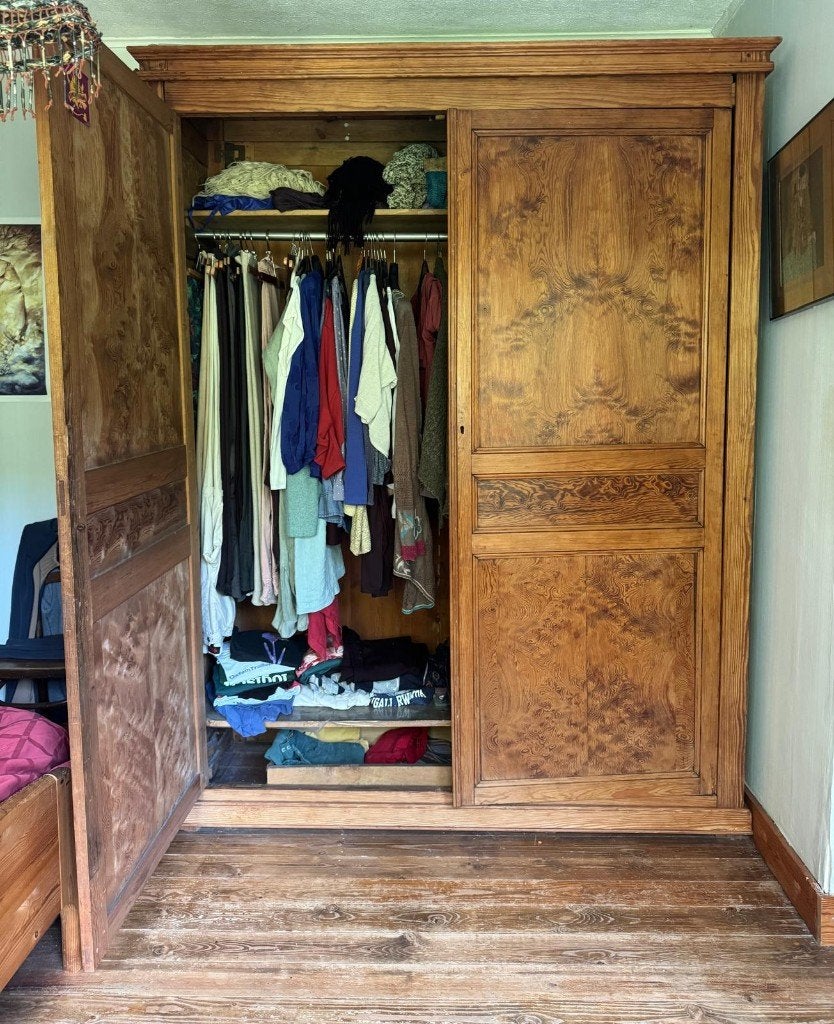 kleerkast, Huis en Inrichting, Kasten | Kleerkasten, Ophalen, Met deur(en), Gebruikt, 200 cm of meer