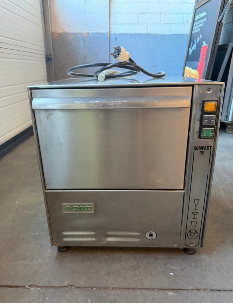 Professionele Glazenwasser Horeca  Aristarco Compact 20 RVS, Enlèvement ou Envoi, Utilisé, 45 à 60 cm, Autoportant