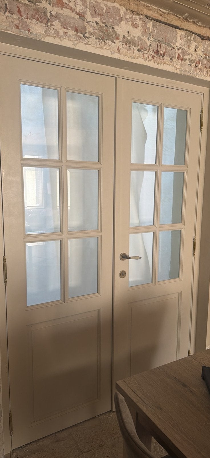 Houten dubbele binnendeur, Doe-het-zelf en Bouw, Ophalen, Gebruikt, 120 cm of meer, Binnendeur
