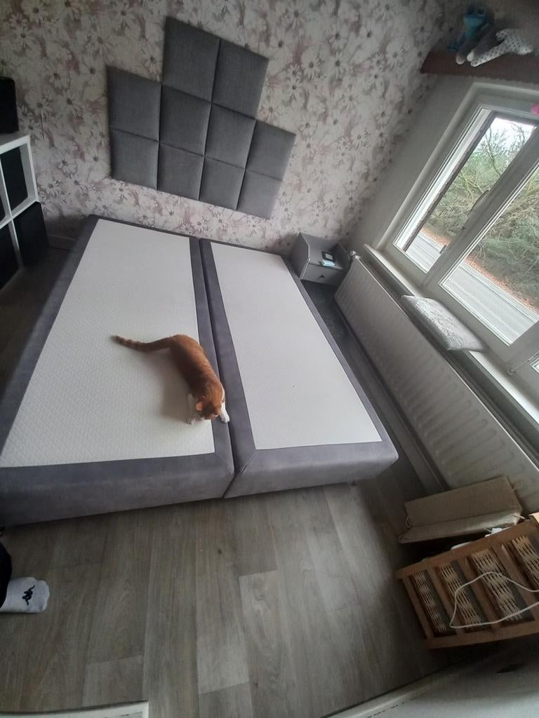 Boxspringbed 140x200, Huis en Inrichting, Ophalen, Tweepersoons, 140 cm, Zo goed als nieuw