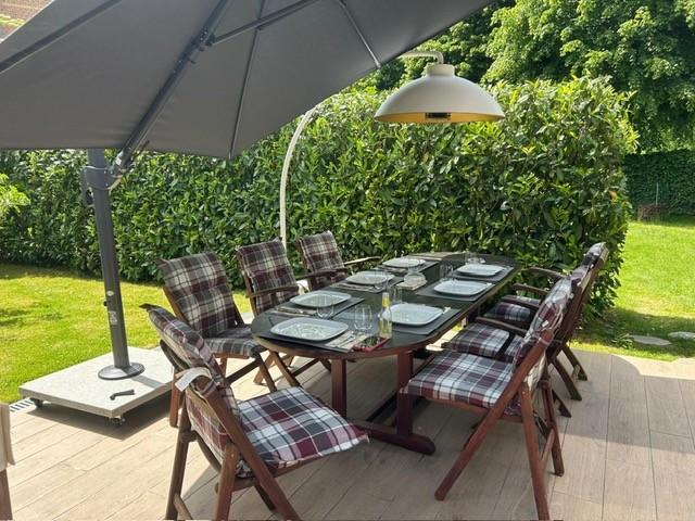 Gloster teakhouten tuinset: tafel + 10 stoelen + 7 kussens, Enlèvement, Utilisé, Ovale, Bois de teck