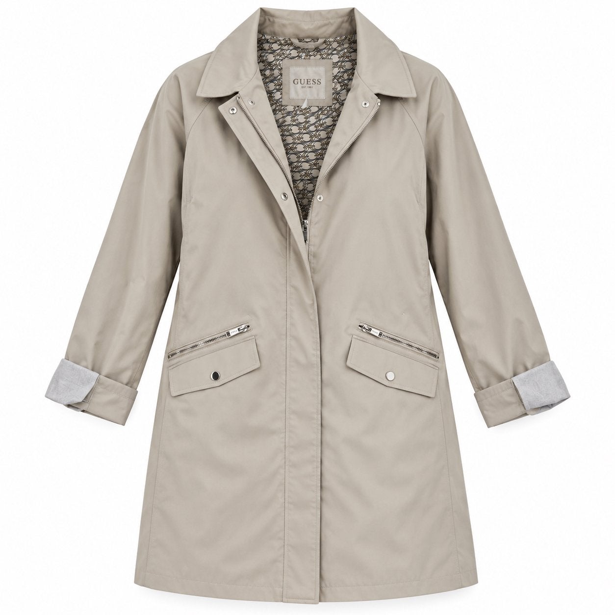 Guess trenchcoat Nieuw, Ophalen, Nieuw, Maat 36 (S), Beige