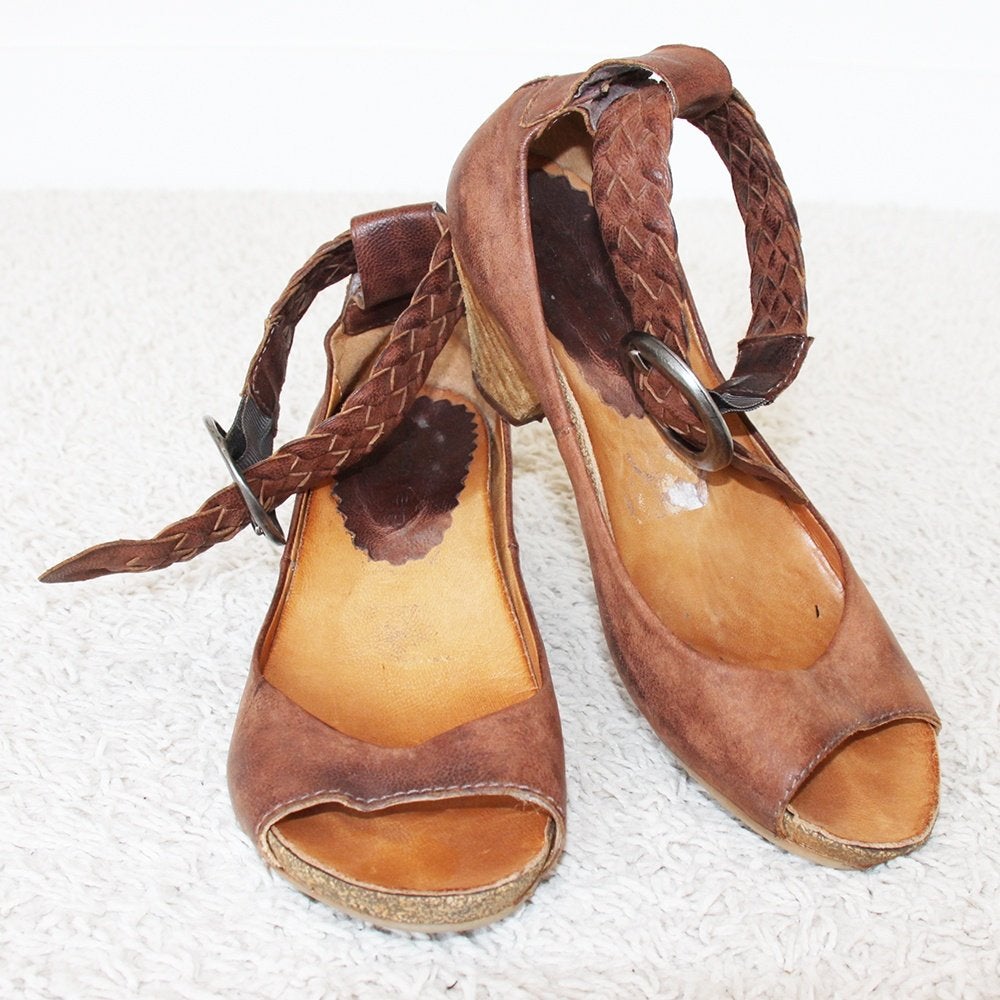 Mooie Vintage Leren Airstep Sandalen s15 (Maat 40) € 30,-, Bruin, Verzenden, Airstep, Sandalen of Muiltjes