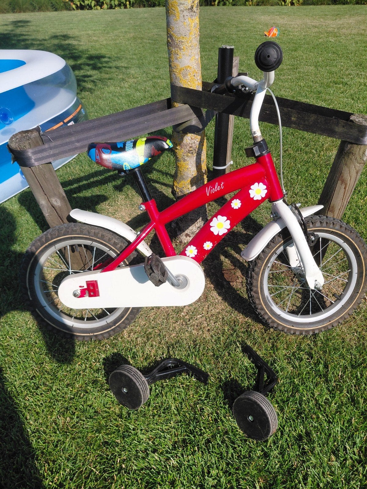 Kinderfiets 14 inch, Fietsen en Brommers, Ophalen, Terugtraprem, Zijwieltjes, Gebruikt