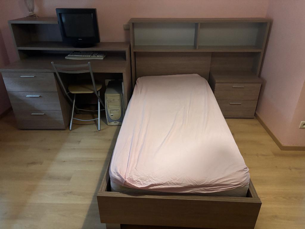 Eenpersoonsbed set, Kinderen en Baby's, Kinderkamer | Bedden, Zo goed als nieuw, 180 cm of meer, 85 tot 100 cm, Lattenbodem, Matras