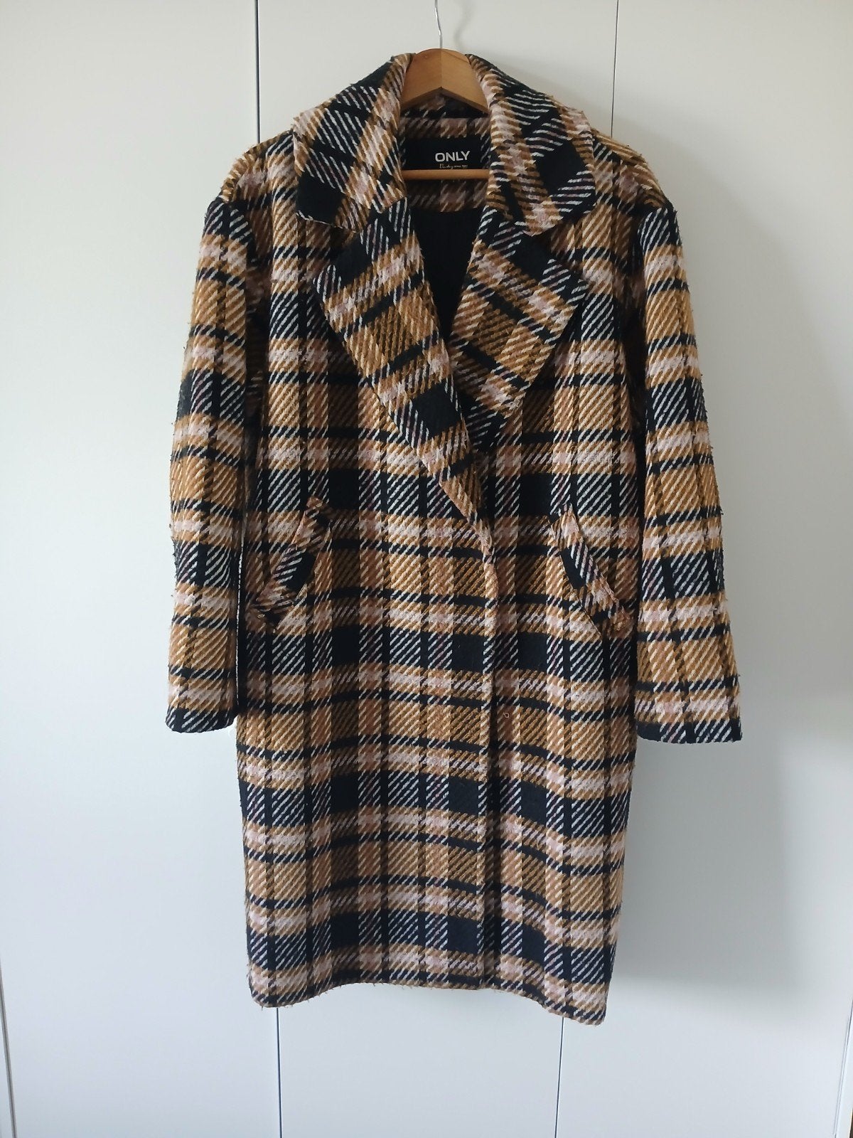 Joli manteau long à carreaux de la marque ONLY  - Taille S, Only, Enlèvement ou Envoi, Multicolore