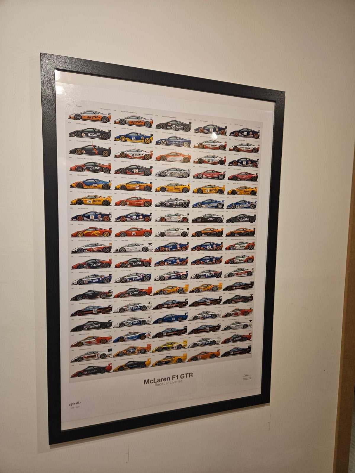 mclaren f1 gtr race car liveries poster affiche, Enlèvement
