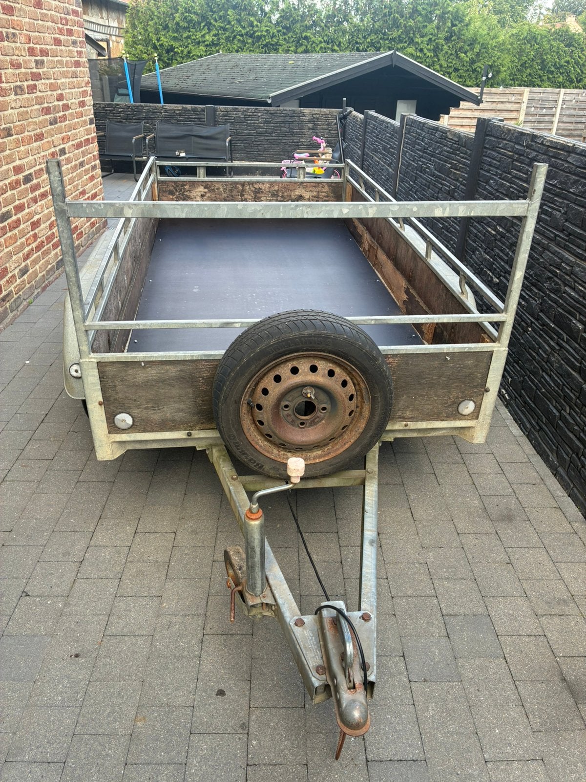 Dubbel ass remork zo goed als nieuw, Enlèvement ou Envoi, Comme neuf