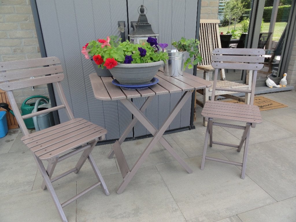 Deux chaises de terrasse, Enlèvement, Comme neuf, Bois, Pliant