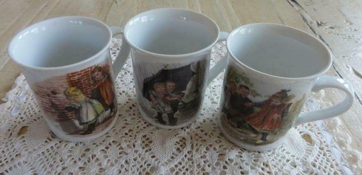 3 Porseleinen Ot en Sien mokjes / kopjes, Gebruikt, -, Overige typen, Ophalen of Verzenden