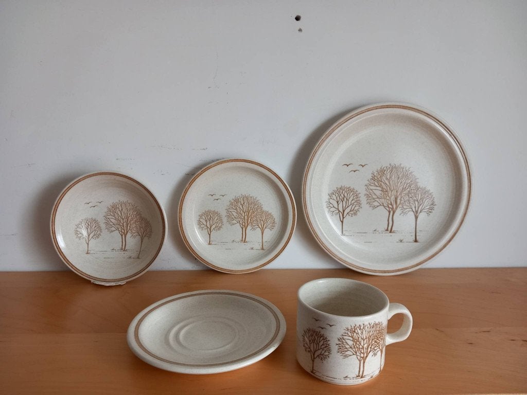 Service de table vintage Churchill Homespun Stonecast, 45 P, Antiquités & Art, Enlèvement