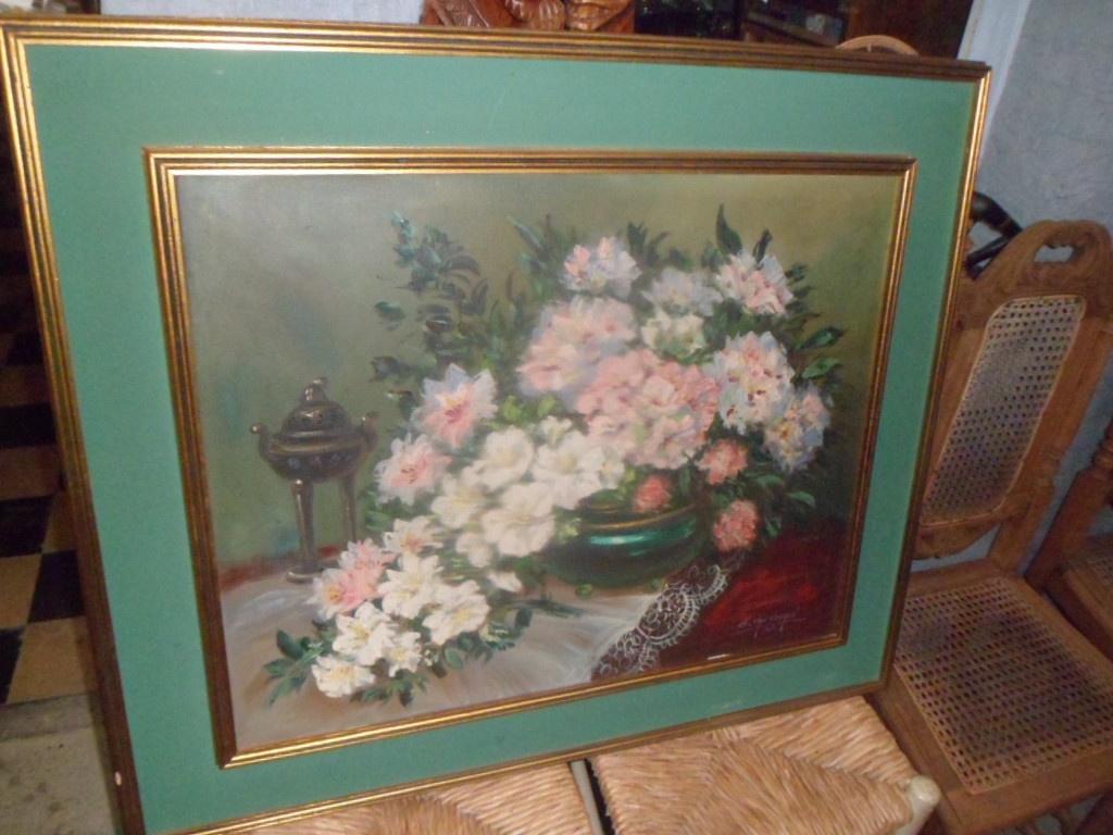 Peinture de G. Van Vooren, 1965 nature morte aux fleurs, Enlèvement ou Envoi
