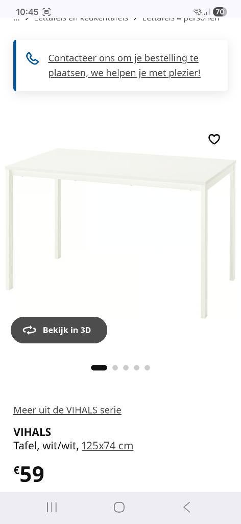 TAFEL IKEA, Ophalen, 100 tot 150 cm, 50 tot 100 cm, Zo goed als nieuw