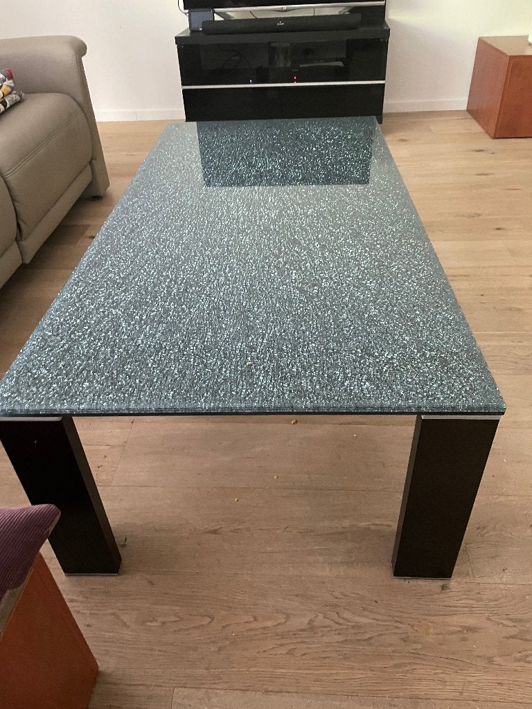 Salontafel zwart, Ophalen, 100 tot 150 cm, 50 tot 100 cm, Zo goed als nieuw