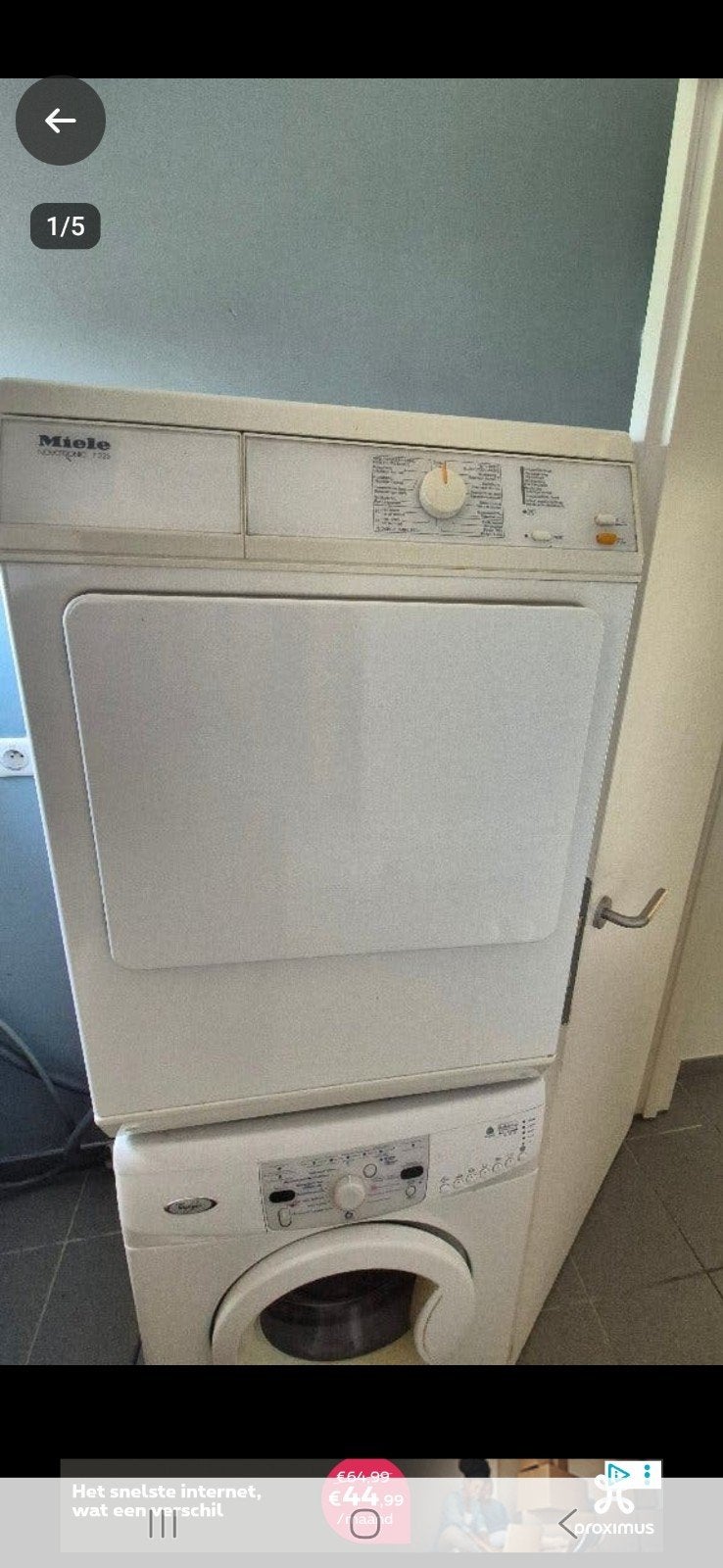 Machine à laver et à sécher, Electroménager, 6 à 8 kg, Comme neuf, Chargeur frontal, Enlèvement
