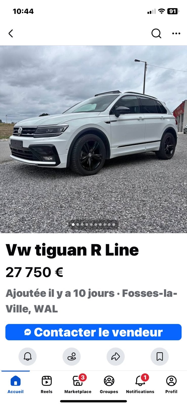 Vw tiguan R Line, Cuir, Achat, 1250 kg, 110 kW