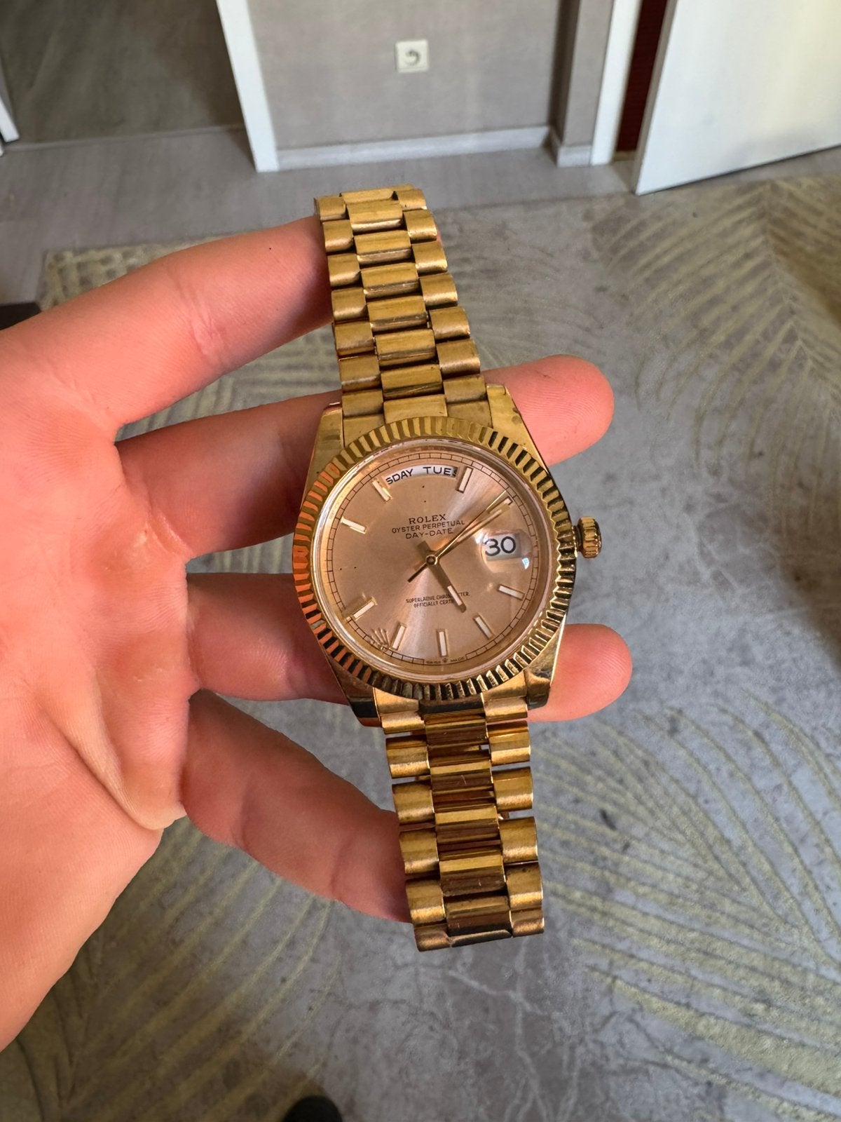 Rolex Day-Date Gold, Enlèvement, Comme neuf, Rolex