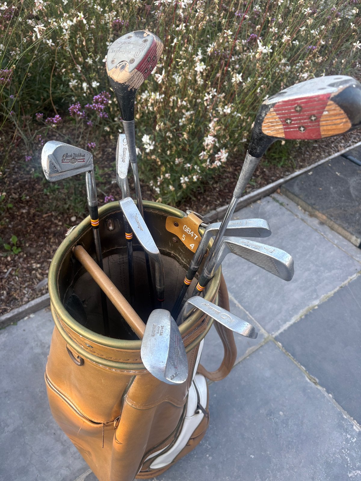 Retro golftas MacGregor met 9 slazenger clubs, Sport en Fitness, Ophalen, Gebruikt