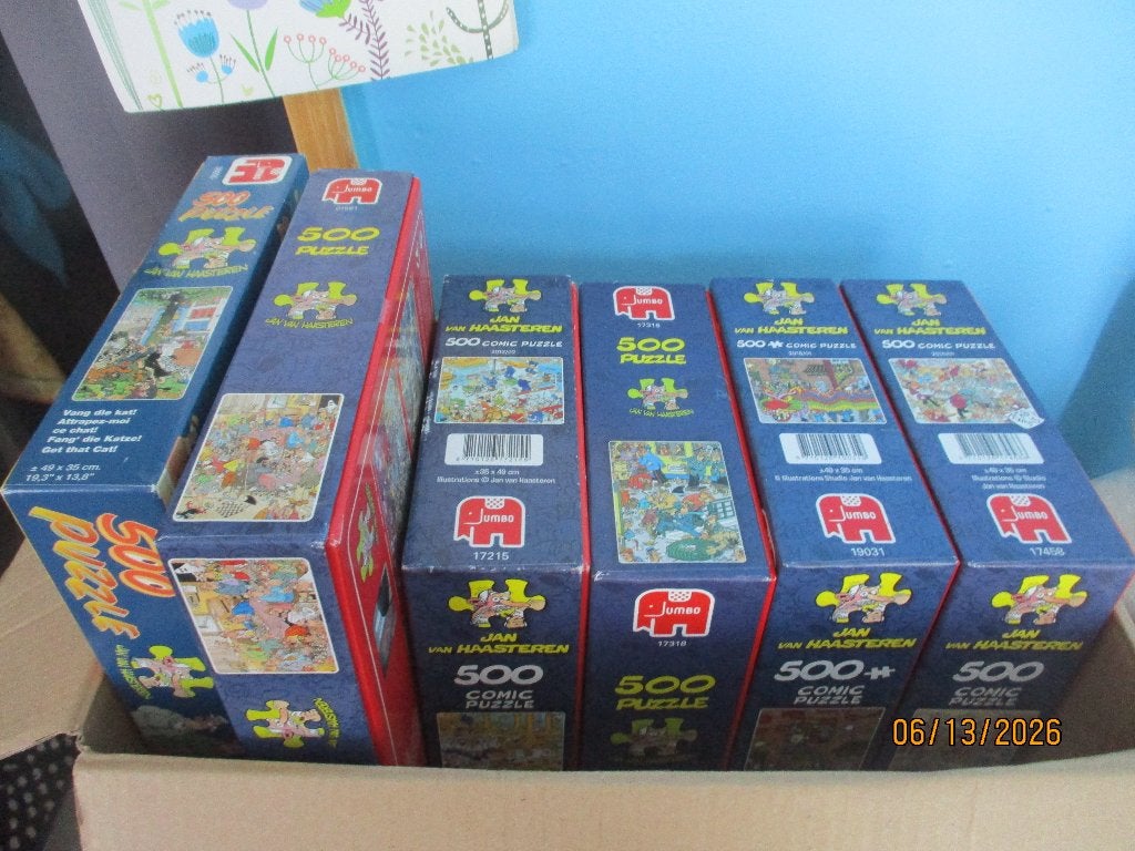 6x 500 stuks puzzels jan van haasteren, Hobby en Vrije tijd, Ophalen of Verzenden, Minder dan 500 stukjes, Gebruikt, Legpuzzel