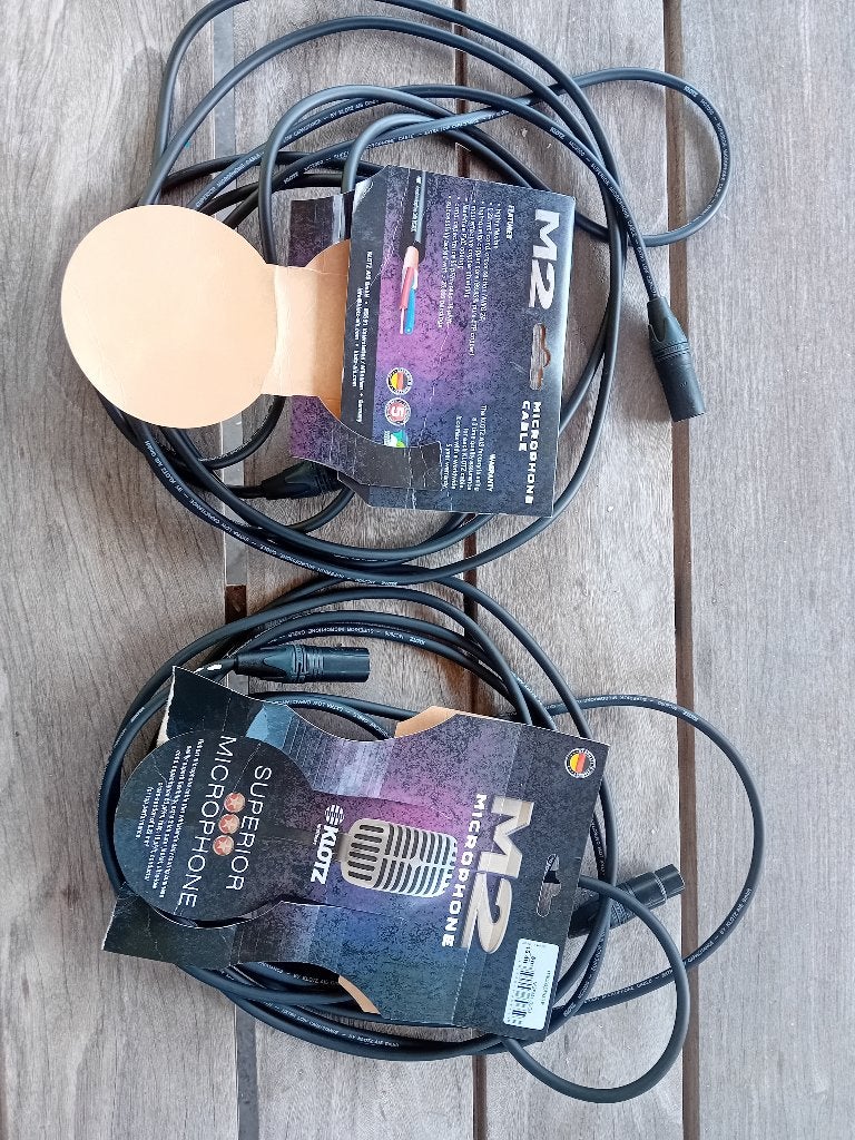2 câbles de microphone Klotz XLR mc2000 de 5 m, Enlèvement ou Envoi, Comme neuf
