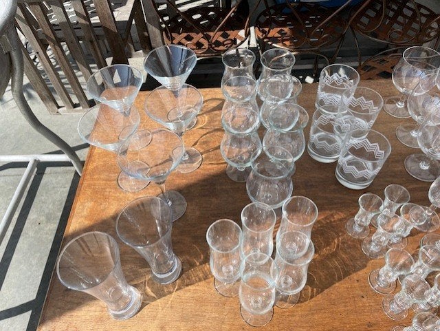 Partij glazen allerlei, Ophalen, Gebruikt, Glas