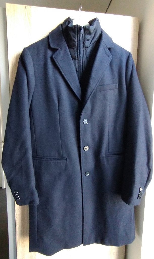 Mantel ‘Pier One’ (Dark Blue, Heren), Kleding | Heren, Jassen | Winter, Pier One, Ophalen of Verzenden, Zo goed als nieuw, Maat 48/50 (M)