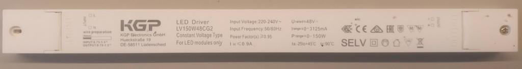 KGP Constant Voltage LED Driver LV150W48CG2, Doe-het-zelf en Bouw, Ophalen of Verzenden, Zo goed als nieuw, Overige typen