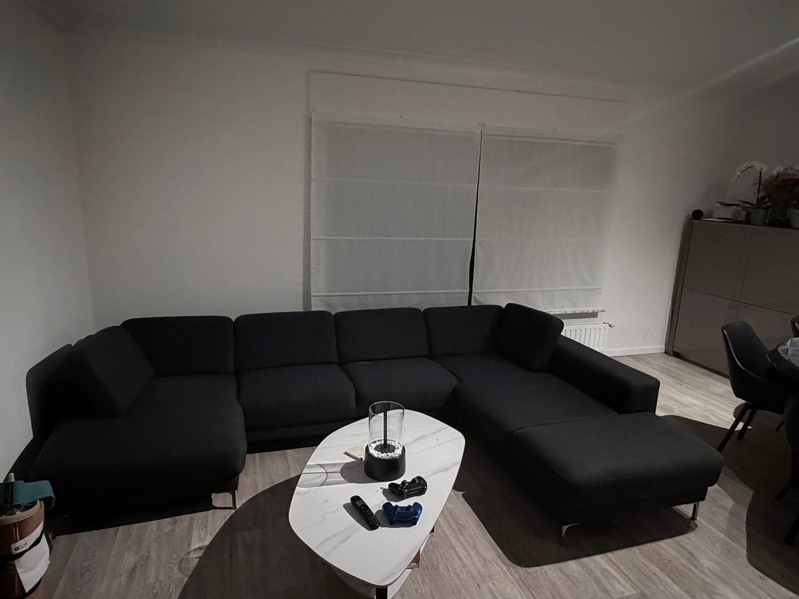 Canapé  XXL en U – 334 cm – tissu foncé – très confortable, Huis en Inrichting, Ophalen, Gebruikt, Stof, U