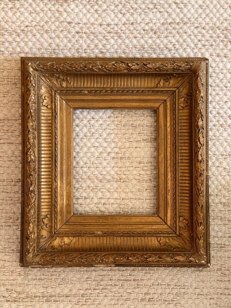 Cadre ancien bois doré à la feuille Louis XVI Empire 19e, Enlèvement