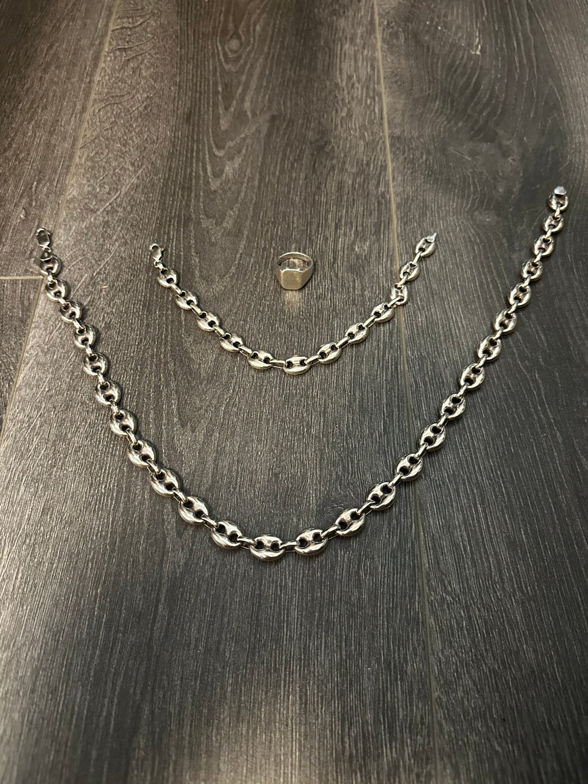 Colier grain de café + bague argent 925 vente ou echange, Enlèvement, Comme neuf, Argent, Argent