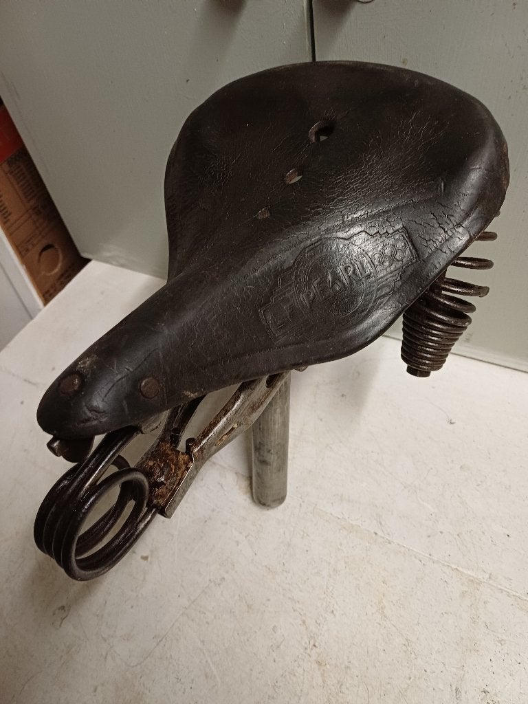 1900 voor fiets oltimer tube leren zadel, Ophalen of Verzenden, Gebruikt
