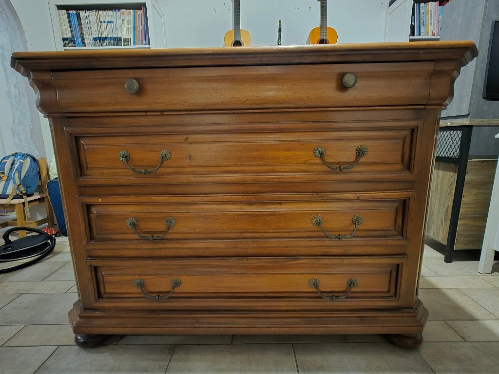 Commode en chêne 136x52 (hauteur 99.5) - excellent état, Maison & Meubles, 3 ou 4 tiroirs, Moins de 100 cm, 100 à 150 cm, Enlèvement