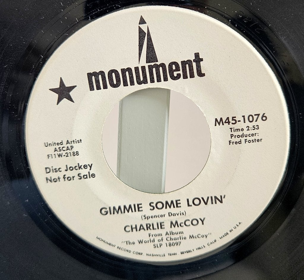 7" Single -  Charlie McCOY - Gimmie Some Lovin', R&B et Soul, 7 inch, Utilisé, Autres types