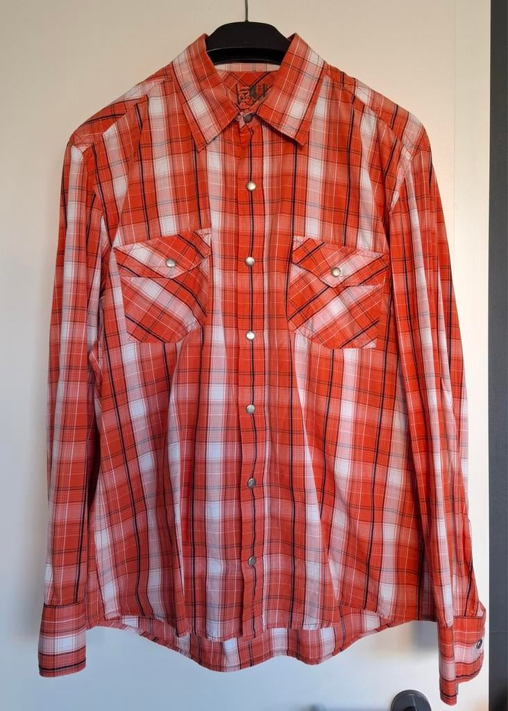 Oranje geruit hemd Esprit maat L, Kleding | Heren, Overhemden, Ophalen of Verzenden, Zo goed als nieuw, Oranje, Esprit