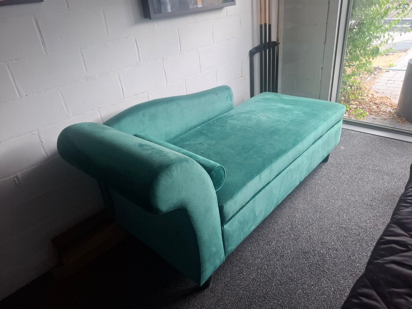 chaise longue velvet green (met opbergruimte) design bank, Enlèvement
