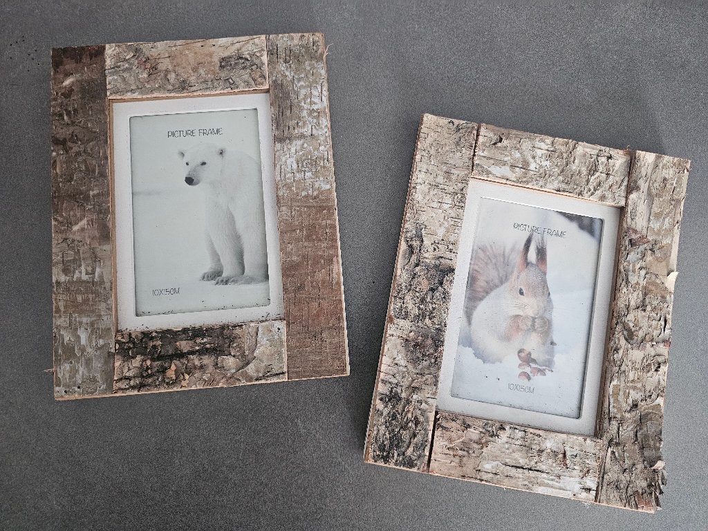 2 houten kaders voor foto's, Bruin, 19 cm, Ophalen of Verzenden, Zo goed als nieuw
