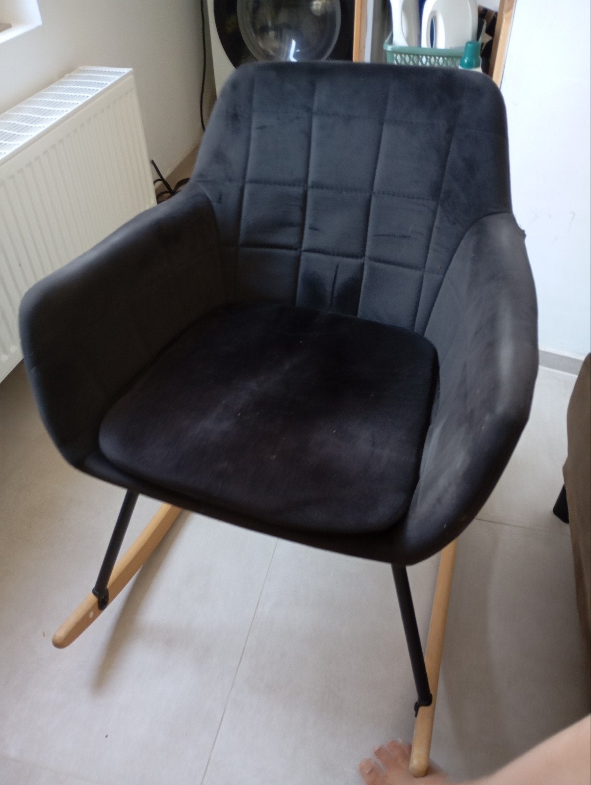 schommelstoel, Huis en Inrichting, Ophalen, Gebruikt, Grijs, Eén