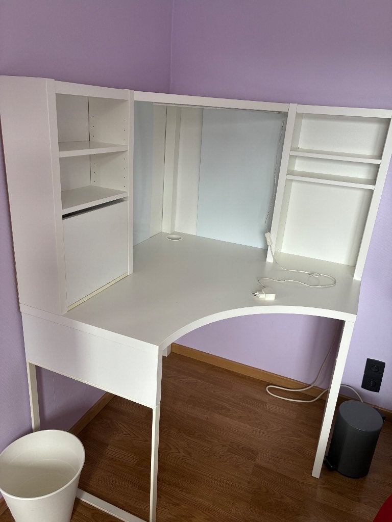 Ikea micke hoekbureau - wit, 50 cm, Avec tiroirs, Comme neuf, IKEA