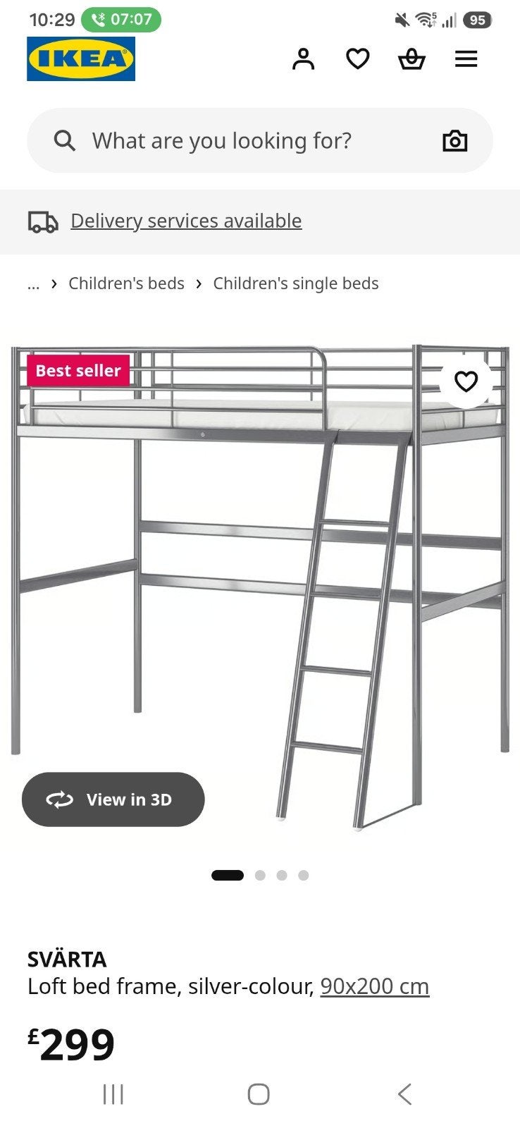 Lit bureau, 90 cm, Une personne, Enlèvement, Utilisé