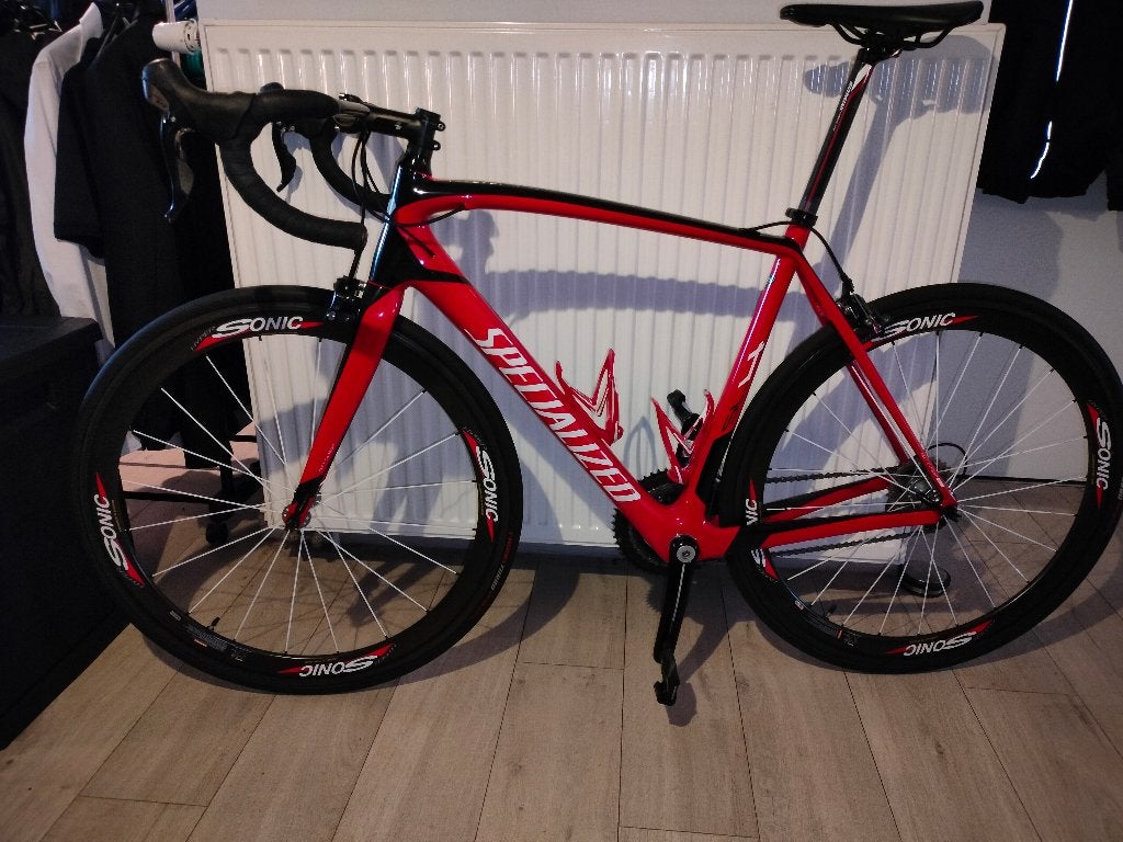 Specialized Tarmac SL4 + Tacx Flow Smart, Carbon, Zo goed als nieuw, 53 tot 57 cm, Ophalen