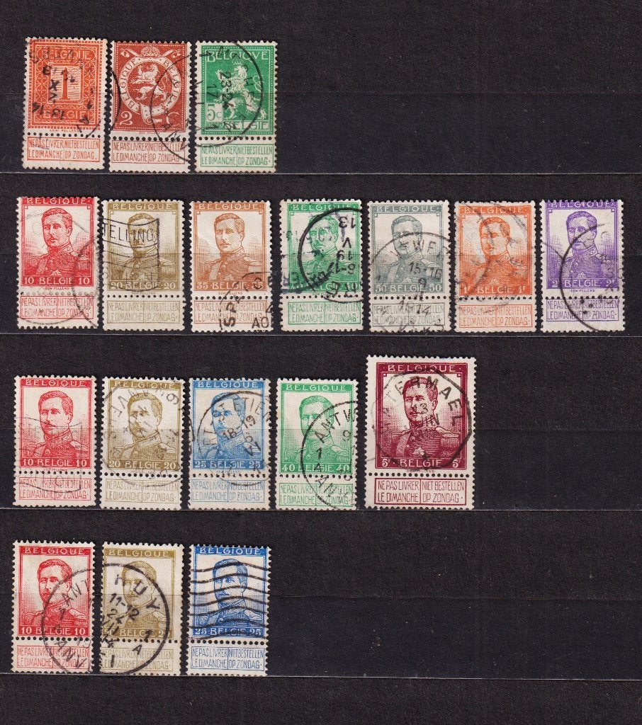 België 1912 volledig gestempeld, Ophalen of Verzenden, Gestempeld, Gestempeld